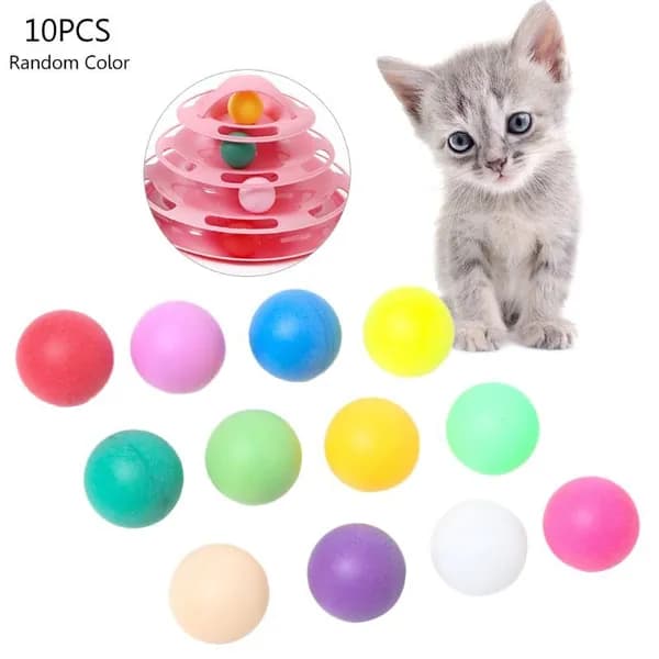 Красочные мяч для Пирамидка игра для кошки ,игрушки для кошек,10шт