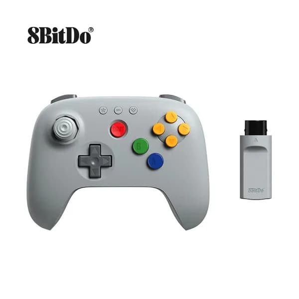 New 8BitDo N64 2.4G Беспроводной контроллер серого цвета для консоли N64, аналоговый 3D, Windows10 с джойстиками и геймпадом с эффектом Холла