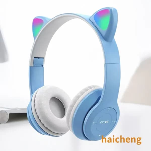 Светящиеся котоноухие Bluetooth-наушники P47M, стереозвук, до 8 ч работы