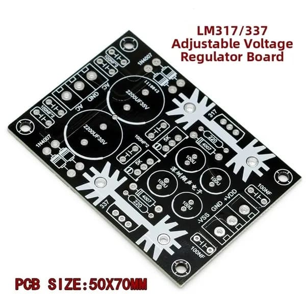 Плата регулируемого источника постоянного тока LM317 LM337, комплект печатной платы двухканального стабилизатора напряжения