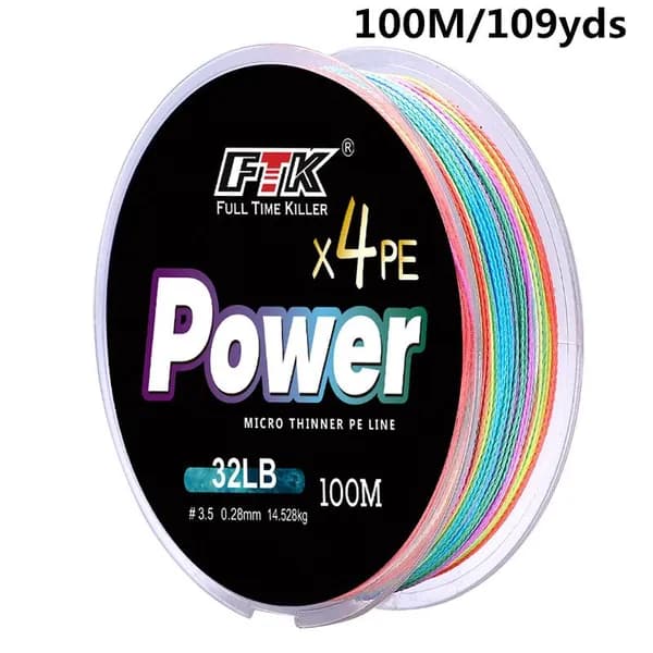Плетеный провод X 4 PE, 1шт, 100м, 7.71кг, 0.18мм