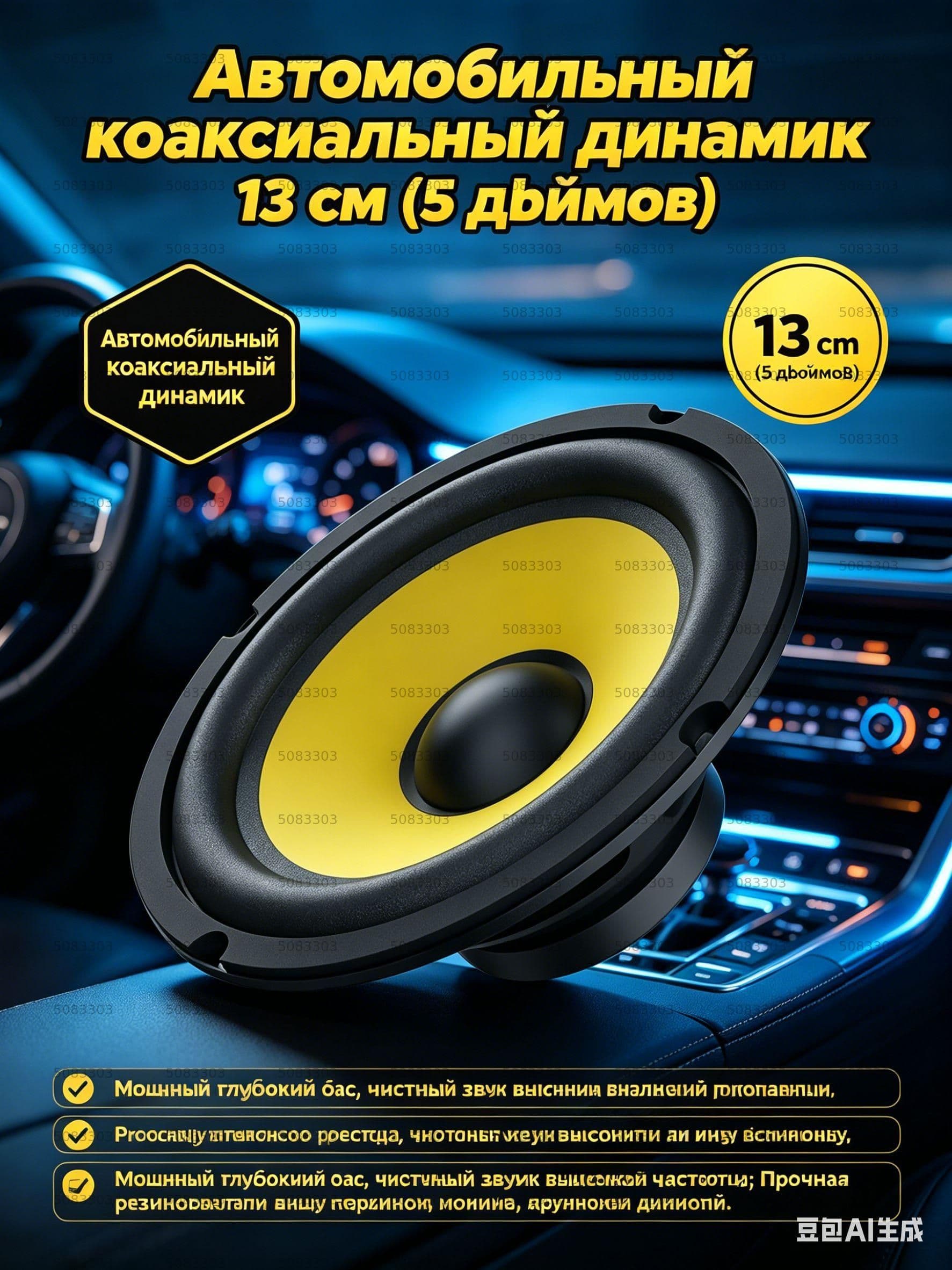 Сабвуфер автомобильный, 13 см (5 дюйм.)