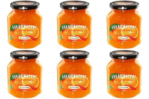 Лукашинские Фруктовые консервы Апельсины с сахаром, 450 г, 6 шт