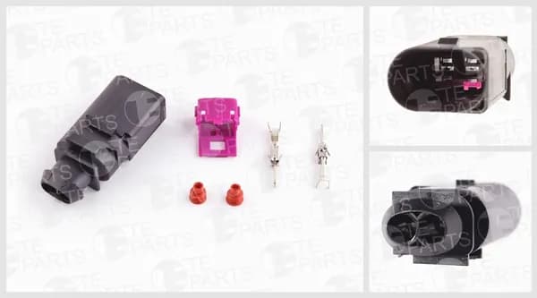 Разъём 2х конт.(ответная часть 7810636)(2-pin, 2 упл., фиксатор) (TE Parts)