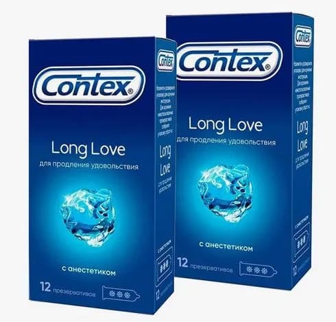Contex Long Love, презервативы с анестетиком, 24 шт.