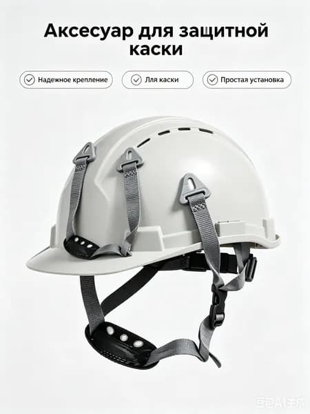 Подбородочный ремень защитной каски с аксессуаром для подбородка