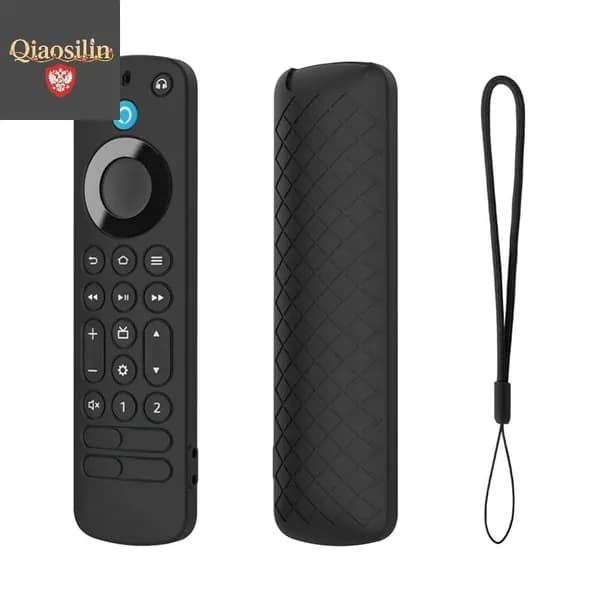 Силиконовый чехол для Alexa Voice Remote Pro с ремешком, чёрный
