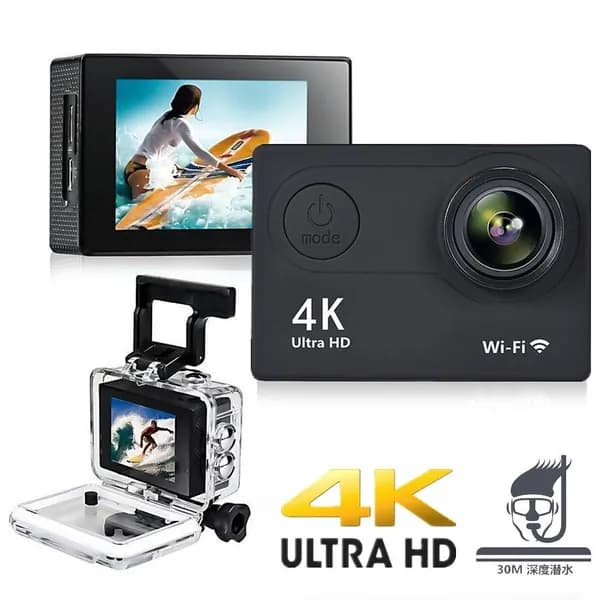 Экшн камера Wi-Fi 4K 1080P, 60fps, черный