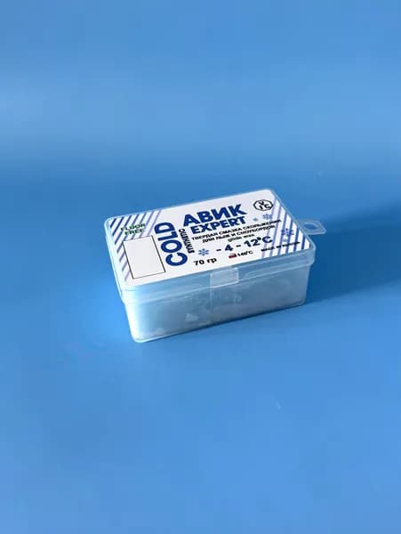 Парафин для лыж и сноубордов Авик EXPERT COLD - 4 - 12 C, без фтора, 70 гр, синяя. Мазь скольжения для лыж и сноубордов.