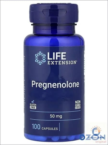 Прегненолон Life Extension Pregnenolone (прекурсор DHEA), 50 мг 100 веганских капсул