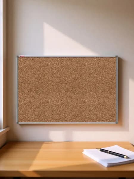 Доска пробковая 50x70 см, BoardSYS, алюминиевая рама, настенная