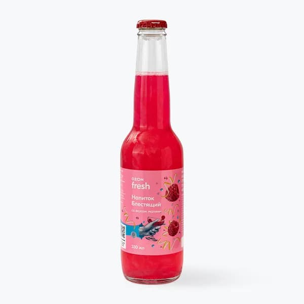 Безалкогольный напиток Блестящий со вкусом малины 330 мл, Ozon fresh