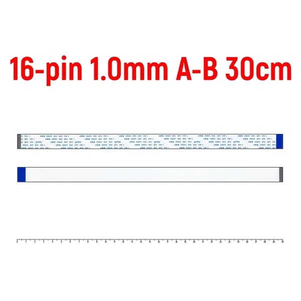 Шлейф FFC 16-pin Шаг 1.0mm Длина 30cm Обратный A-B AWM 20624 80C 60V VW-1