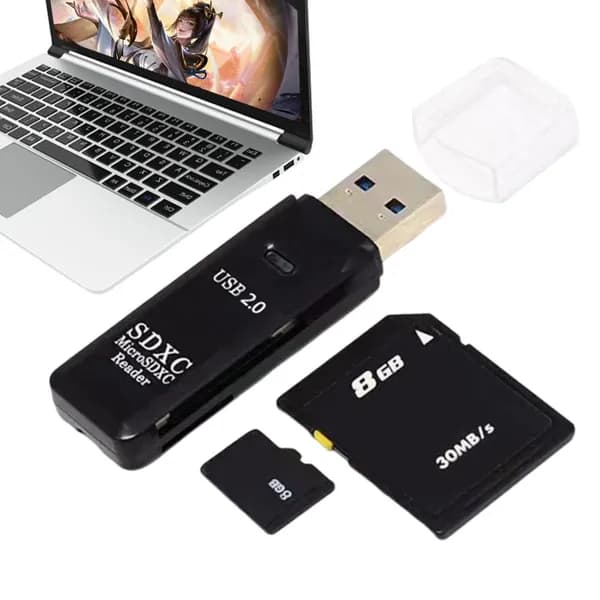 Универсальный кард-ридер USB 2.0/3.0 для карт SD и microSD, чёрный