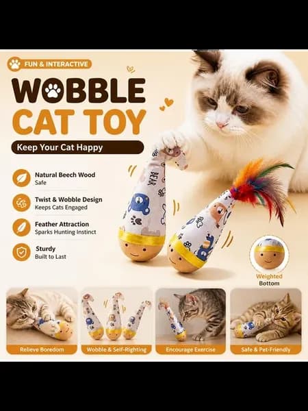 Игрушка для кошек неваляшка, twist, для активных игр - twist