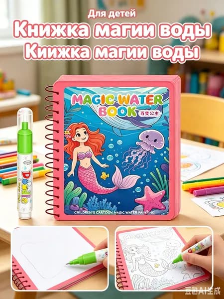 Детская волшебная раскраска Вода, развивающая воображение детей.