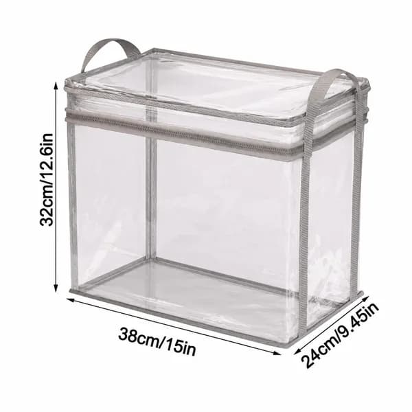Кофр для хранения вещей 38x24x32 см 1 шт с крышкой серый