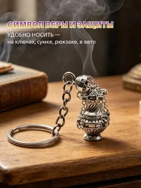 Христианский брелок-кадило для подарка верующим