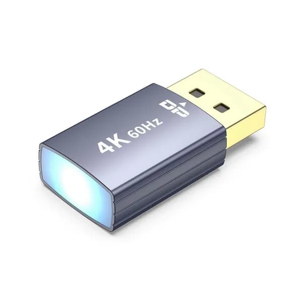Эмулятор Дисплея 4K DP Dummy Plug, Виртуальный Монитор, Серый