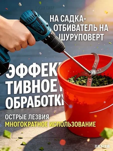 Измельчитель кормов насадка на шуруповерт 150 мм. Нож для в