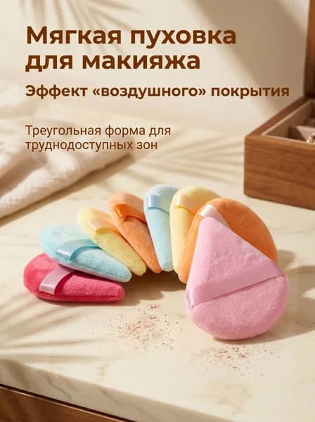 8 приятных для кожи пуховок для макияжа из короткошерстной шерсти, треугольные объемные пуховки для рассыпчатой пудры, портативный ремешок