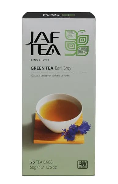 Чай JAF TEA Earl Grey зелёный с бергамотом, 25 пак.