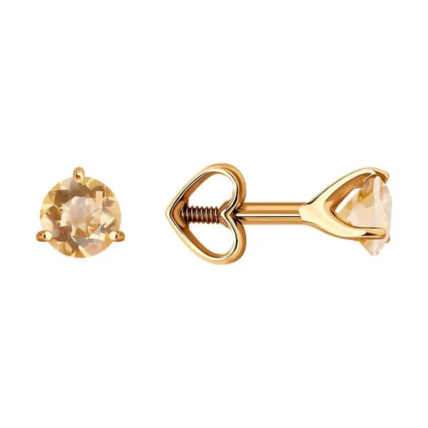 Золотые серьги DIAMANT-ONLINE с топазом 585 пробы