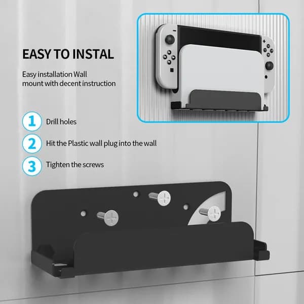 Крепление для Nintendo Switch OLED на стену чёрное железное