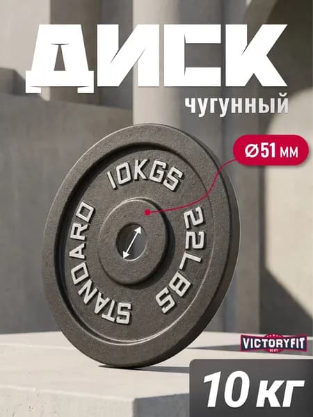 Диск 51 мм. чугунный окрашенный 10 кг (модель: D4)
