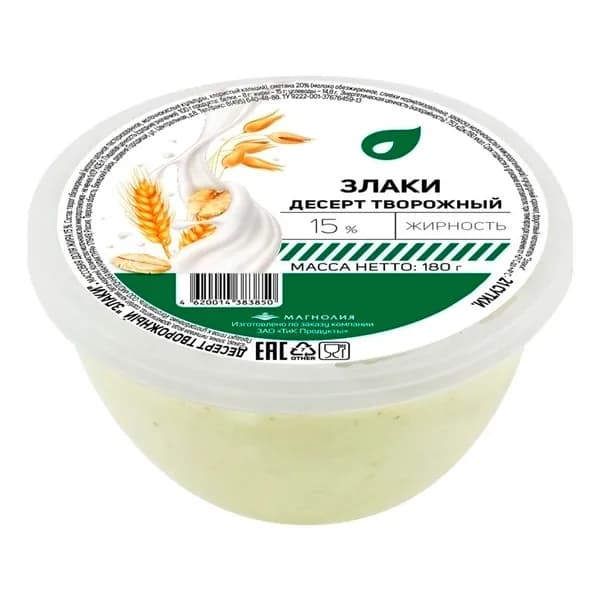 Десерт Злаки творожный 15% БЗМЖ 180 г