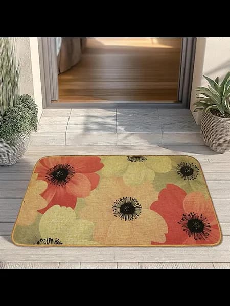Фланелевый придверный коврик 50×80 см, мягкий, впитывающий