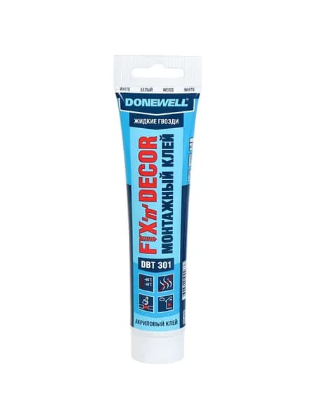 Клей-жидкие гвозди Donewell FIX n D COR белый монтажный 85 мл DBT-301