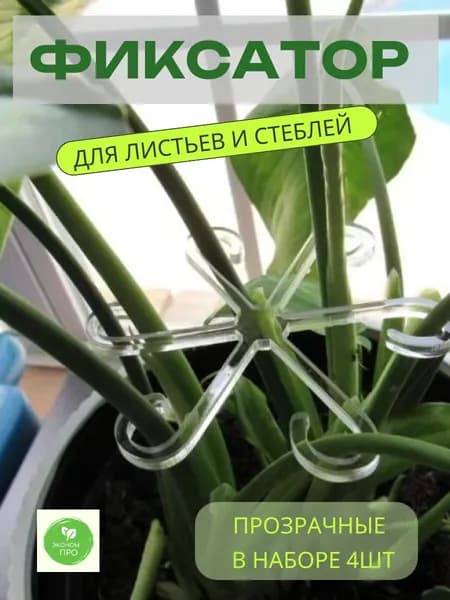 Набор из 4 прозрачных опор для стеблей растений Фиксаторы для комнатных и садовых цветов, ABS-пластик