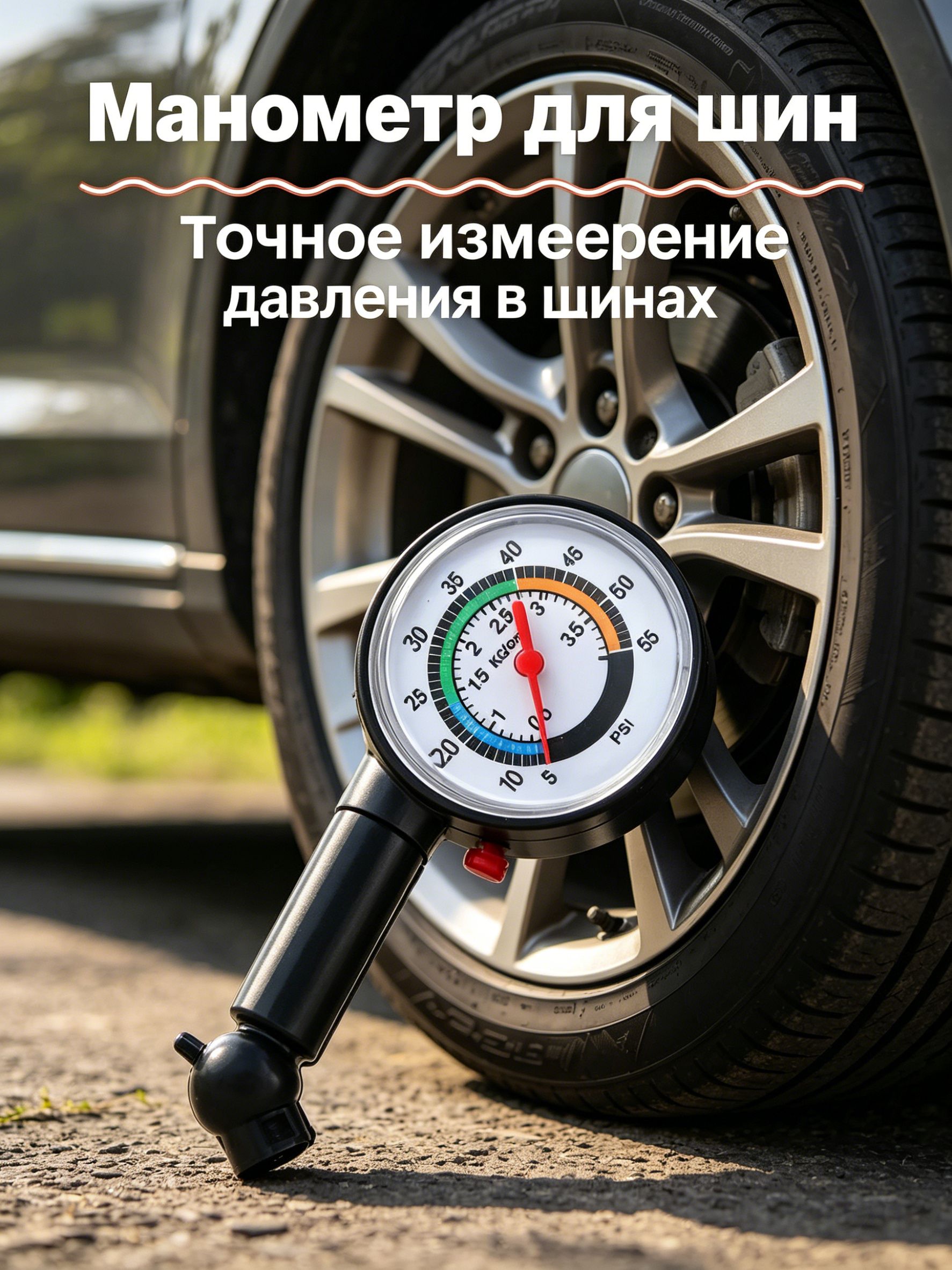 Манометр автомобильный, 2 шт.