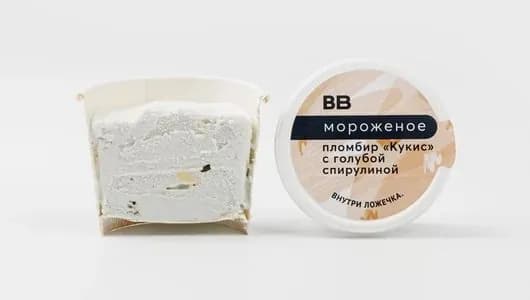 Мороженое пломбир "Кукис" с голубой спирулиной 75 г