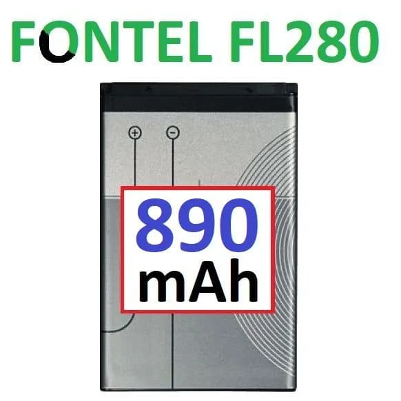 Мобильный телефон -Аккумулятор Fontel FP280 Fontel FP100 Fontel FL200 на 890mAh УСИЛЕННЫЙ, бирюзовый, белый