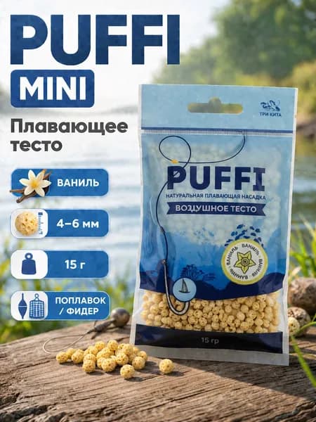 Плавающая насадка PUFFI MINI (4-6 мм), Ваниль - воздушное тесто для рыбалки, карась, карп, фидер, поплавок, донка
