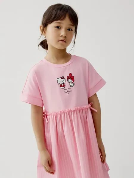 Платье летнее с принтом Hello Kitty и My Melody