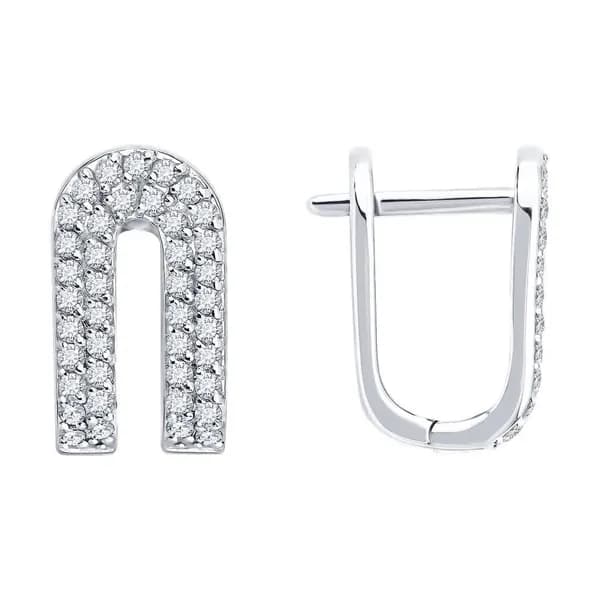Серьги из белого золота DIAMANT-ONLINE с бриллиантом 585 пробы
