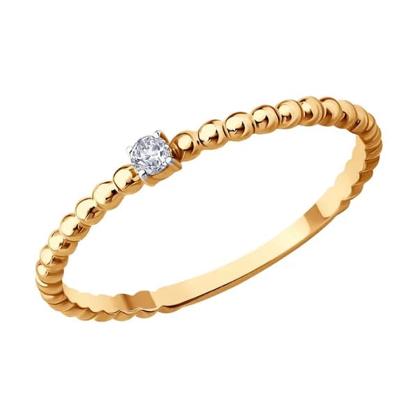 Золотое кольцо DIAMANT-ONLINE с фианитом 585 пробы