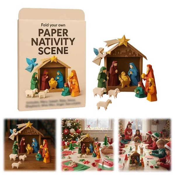 Набор для оригами Рождественская сцена из картона