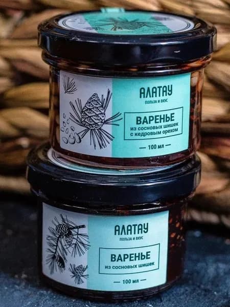 Варенье из сосновых шишек Алатау, набор подарочный, 100 мл х 2, полезные сладости