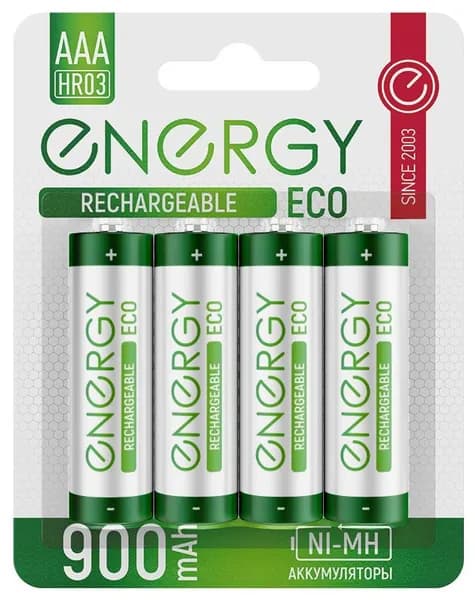 Аккумулятор Energy Eco NIMH-900-HR03/2B АAА 2шт 104987