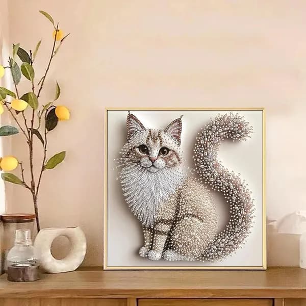 Алмазная мозаика Алмазное хобби "Кошка" /Картина стразами 30х30см