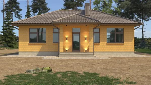 Проект 90 м2 одноэтажного прямоугольного дома умеренной площади из газосиликатного блока