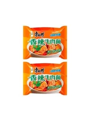 Kangshifu Лапша быстрого приготовления со вкусом острой говядины, 103 г., 2 упаковки.