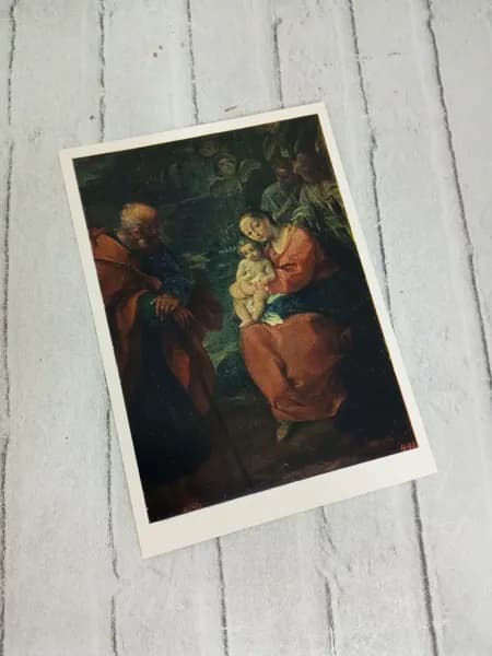 Канцелярия антикварная/винтажная Открытка Лодовико Карраччи Святое семейство под пальмой