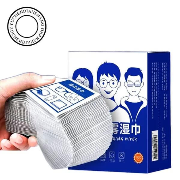 Салфетка для чистки линз, 100 штук, микрофибра