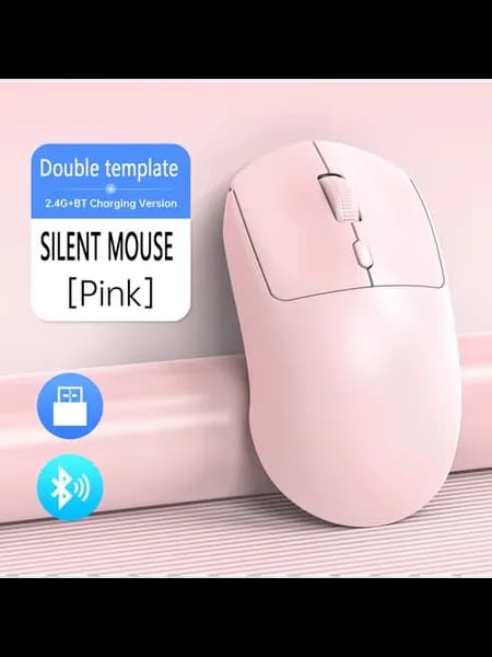Беспроводная игровая мышь Bluetooth 1600 DPI Розовый