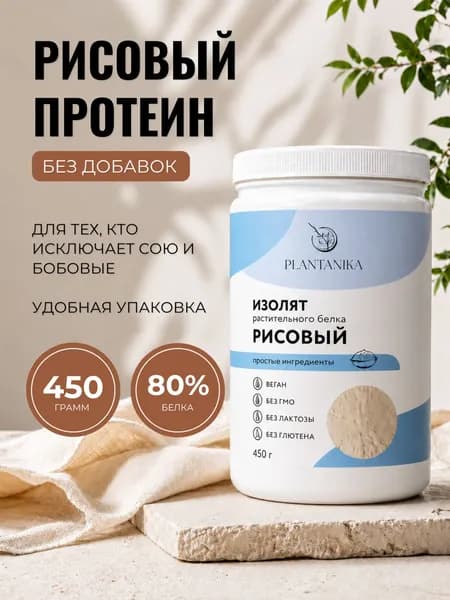 Протеин рисовый растительный изолят веган без сахара 450 г